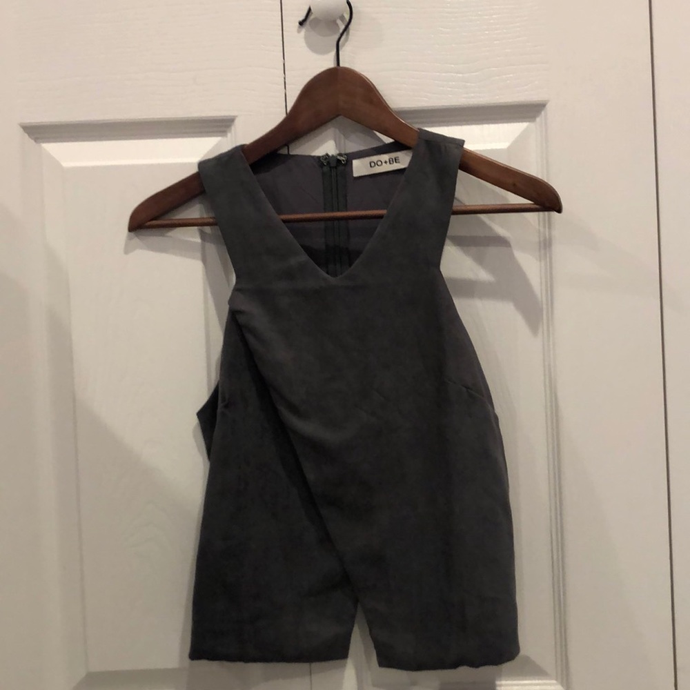 Suede grey trendy tank top